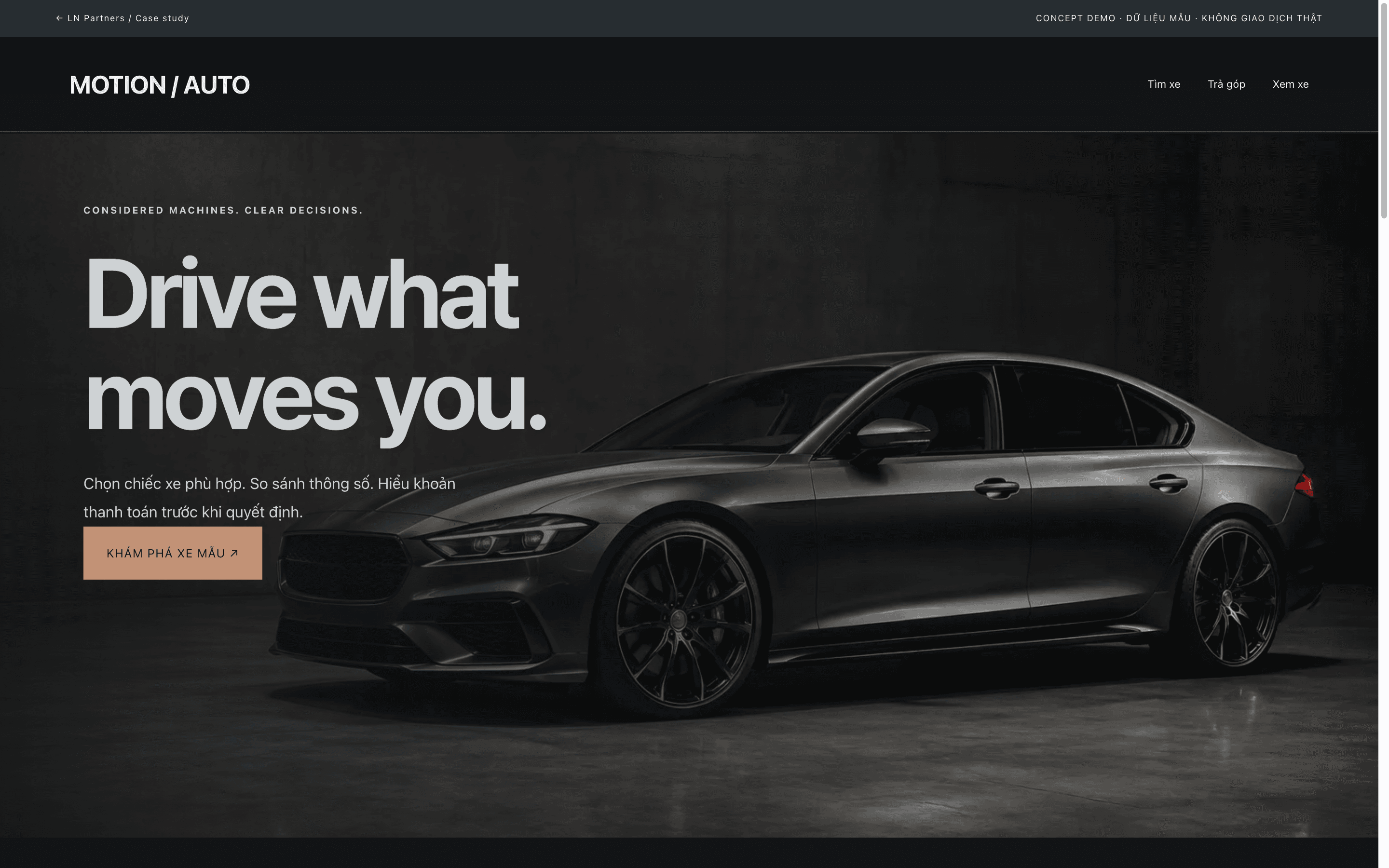 MOTION AUTO · Interactive concept · Browser capture