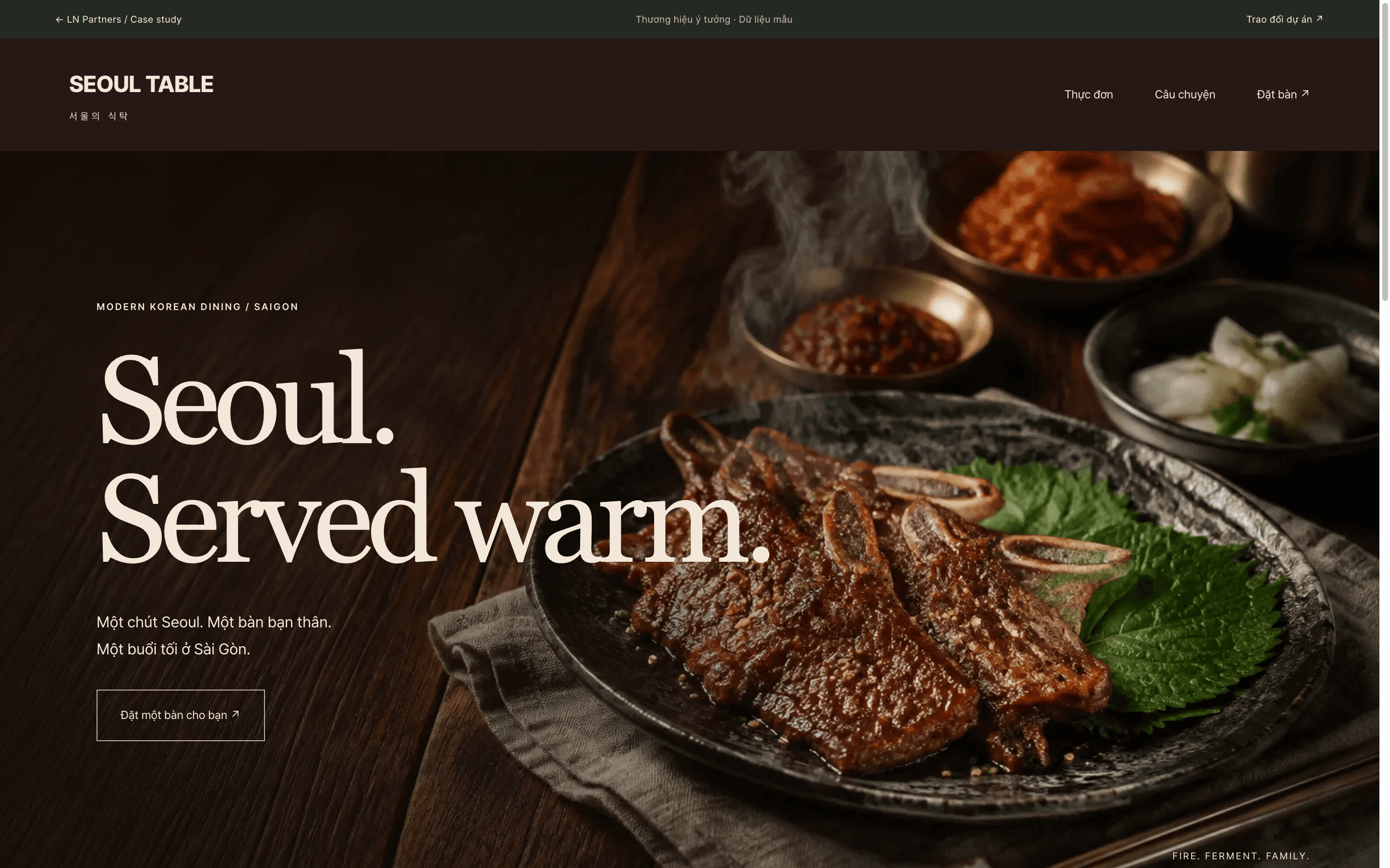 SEOUL TABLE · Interactive concept · Browser capture